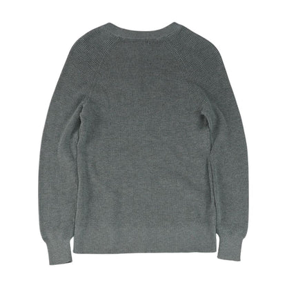 Gray Solid Crewneck Sweater