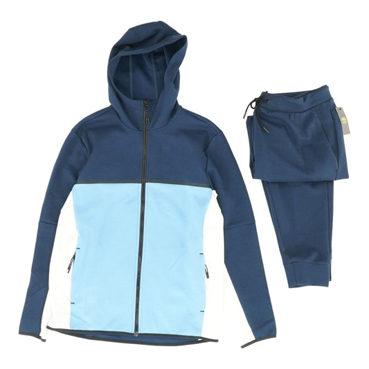 Navy Color Block Active Jacket and Jogger Set