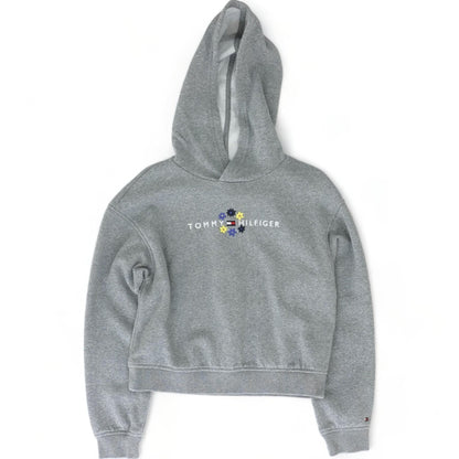 Gray Embroidered Detail Hoodie