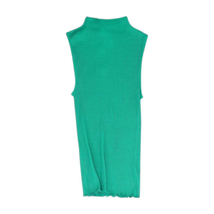 Green Solid Sleeveless Blouse