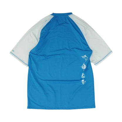 Blue Color Block Swim Top