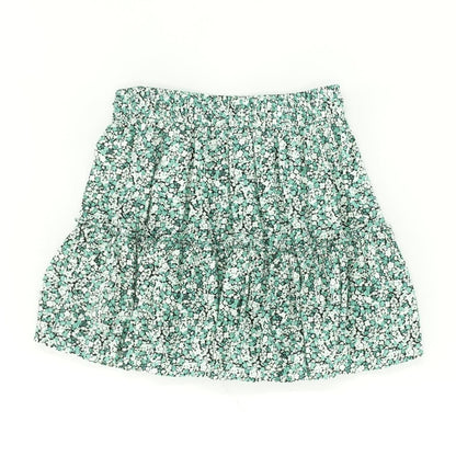 Green Floral Skort Skirt