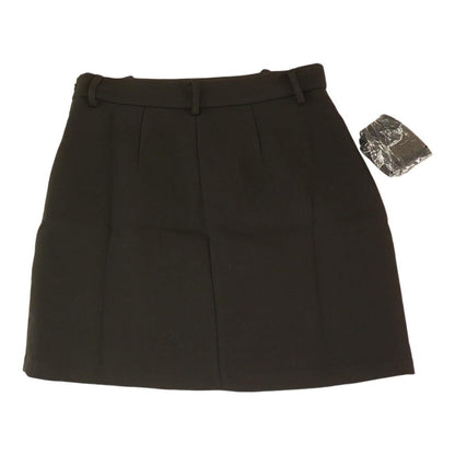 Black Solid Midi Skirt With Belt – Unclaimed Baggage
