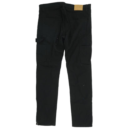 Black Solid Five Pocket Pants