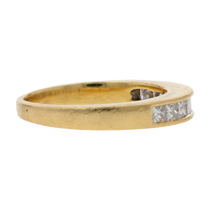 .60 Ct 18K Gold Channel Set Princess Cut Diamond Band