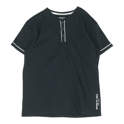 Black Solid Henley T-Shirt