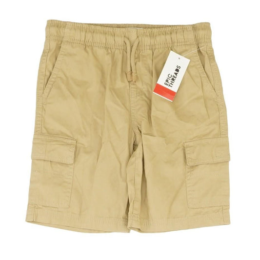 Khaki Solid Cargo Shorts