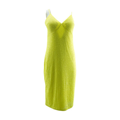 Neon Yellow Solid Midi Dress