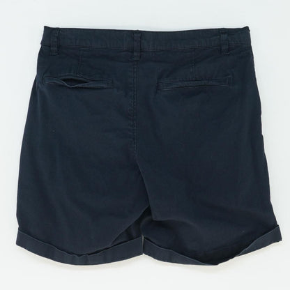 Navy Solid Denim Shorts
