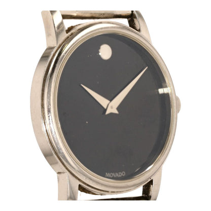 Silver-Tone Stainless Steel Museum Classic Watch W/ Black Dial