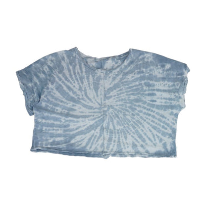 Blue Tie Dye Cropped T-Shirt