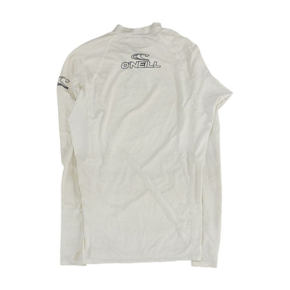 White Solid Swim Top