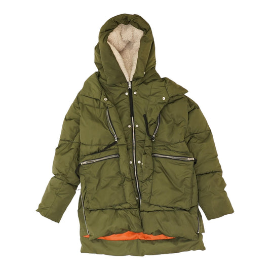 Olive Solid Puffer Coat