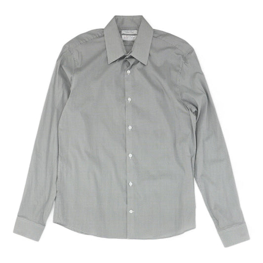 Gray Graphic Long Sleeve Button Down