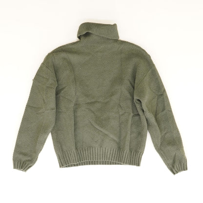 Green Solid Turtleneck Sweater