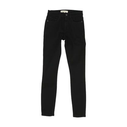 Black Solid Mid Rise Skinny Leg Jeans