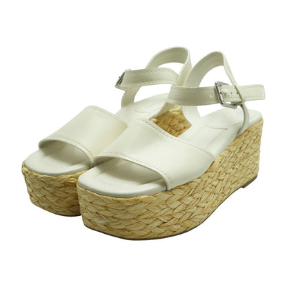 Ivory Wedged Sandals