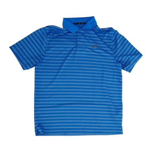 Blue Striped Short Sleeve Polo