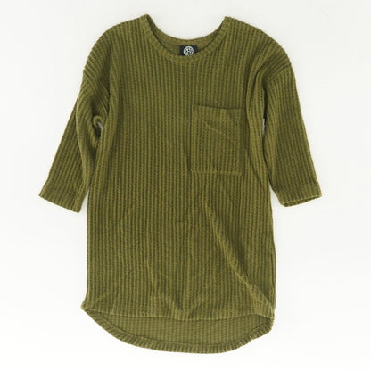 Green Waffle Knit 3/4 Sleeve Sweater