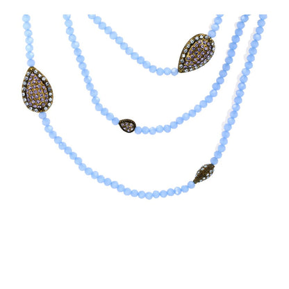 Costume Teardrop Crystal Rhinestone Strand Necklace