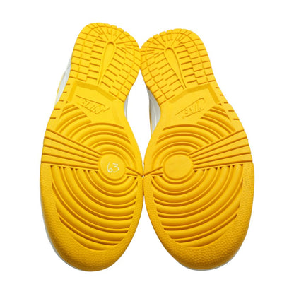 Dunk Low White and Yellow Low Top Athletic Shoes