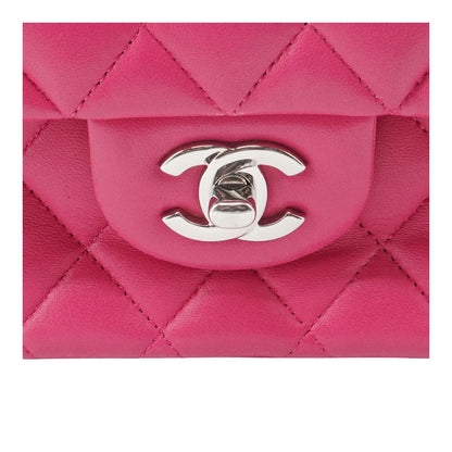 Pink Medium Classic Double Flap Quilted Shoulder Bag in Lambskin
