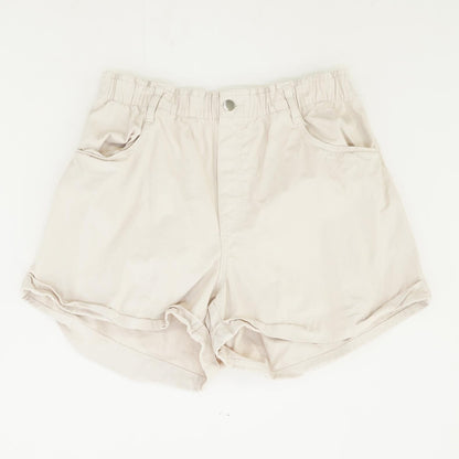 Beige Solid Chino Shorts