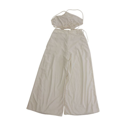 White Solid Jumpsuit