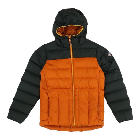 Orange Color Block Puffer Coat