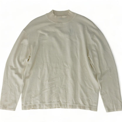 Ivory Solid Mockneck Sweater