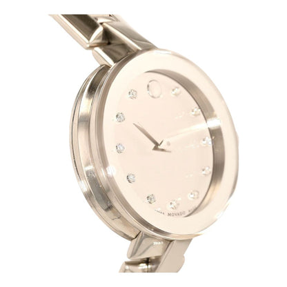 Sapphire Silver Mirror Case With Diamond Accents Stainless Steel Watch