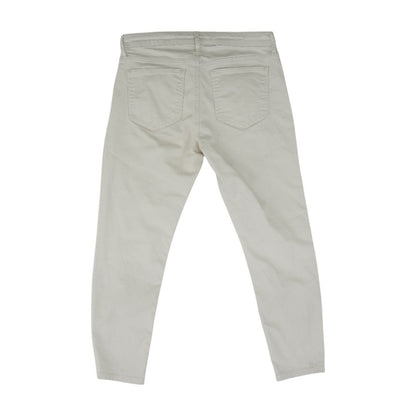 Beige Solid Five Pocket Pants