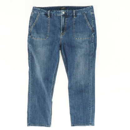 Blue Solid Straight Leg Jeans