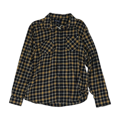 Black Plaid Flannel Button Down