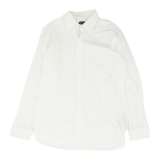White Solid Poplin Day Long Sleeve Button Down