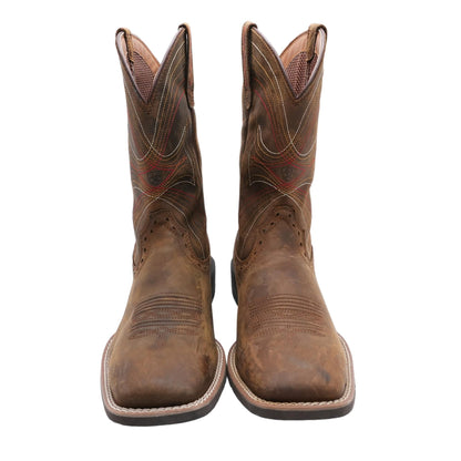Sport Square Toe Brown Leather Western Boots – Unclaimed Baggage
