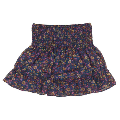 Teal Floral Mini Skirt