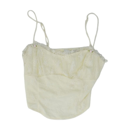 Ivory Floral Cropped Blouse