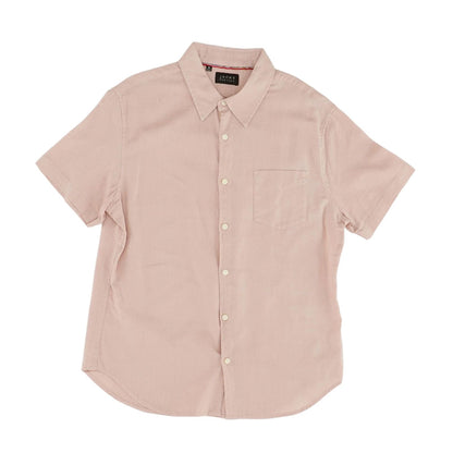 Mauve Solid Short Sleeve Button Down