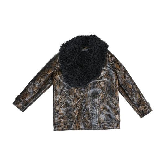 Brown Animal Print Topcoat