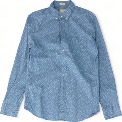 Blue Floral Long Sleeve Button Down