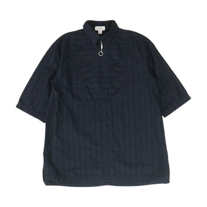 Navy Striped Short Sleeve Polo