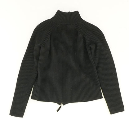 Black Solid Mockneck Sweater