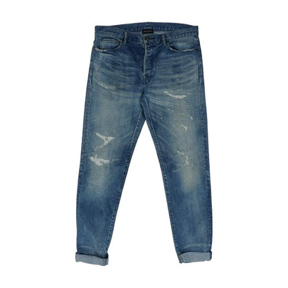 Distressed Blue Denim Jeans