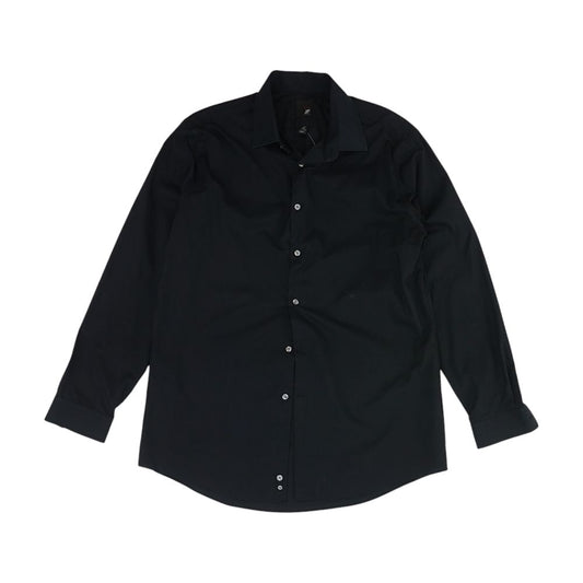 Black Solid Long Sleeve Button Down