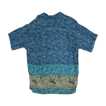 Blue Misc Short Sleeve Button Down