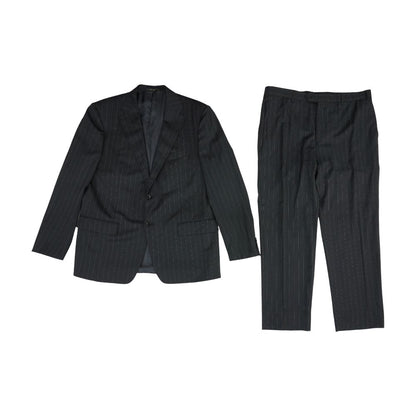 Gray Striped Wool 2pc Suit