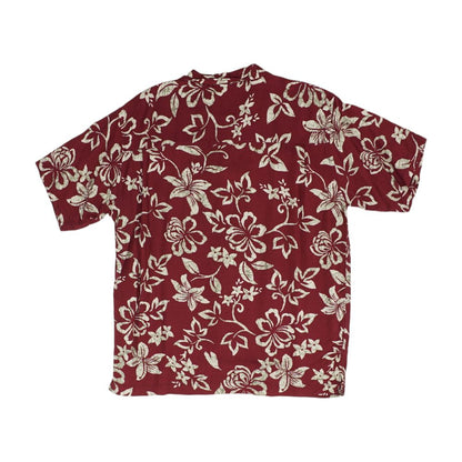 Red Tropical Short Sleeve Button Down