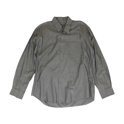 Gray Solid Long Sleeve Button Down