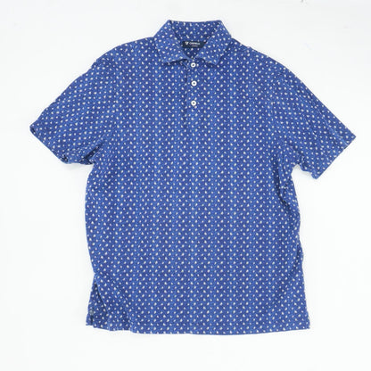 Blue Graphic Short Sleeve Polo